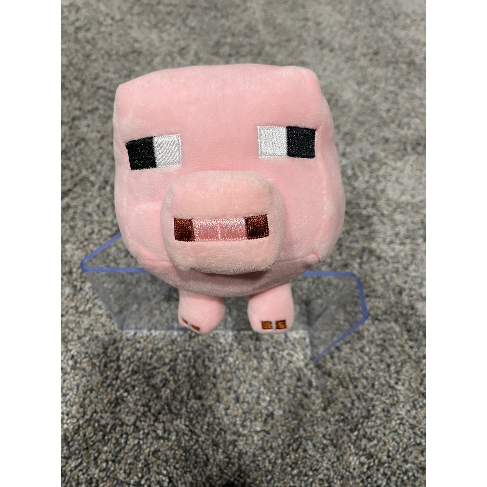 Minecraft Pig Plush Mojang 2013 Pink Pixelated Stuffed Animal Toy